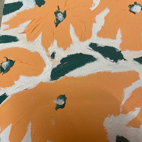 Pink Floral- Abstract Acrylic Painting 8x8 inches (Unframed) - Picture 3 of 3